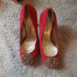 Antonio Melani Red Suede Pumps 10